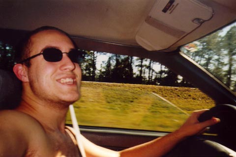 NIck's self portrait in a car